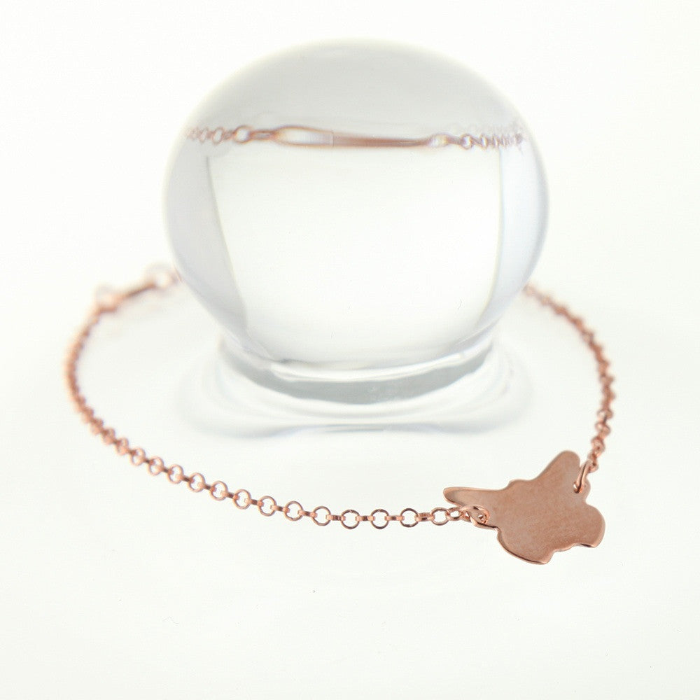 Borboleta Pink Gold Butterfly Bracelet